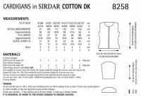 Knitting Pattern - Sirdar 8258 - Cotton DK - Cardigan